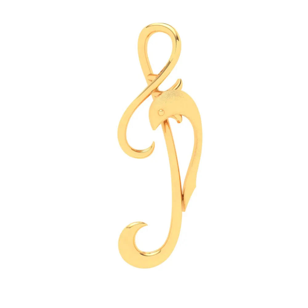 14KT Musical Note And Dolphin Gold Pendant From Online Exclusive