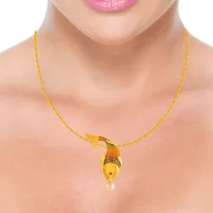 A Gorgeous 22k Gold Pendant In The Shape Of A Fish With Colourful Scales