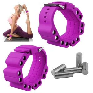 A Pair Outdoor Sports Running Fitness Yoga Load Bracelet Training Plus Heavy Silicone Wristband(Purple)