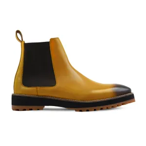 Abigal - Men's Burnish Yellow Calf Leather Chelsea Boot