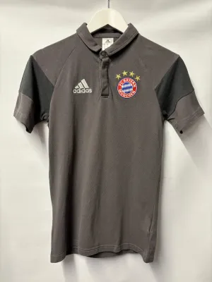 Adidas Grey Cotton Bayern Munich Football Polo Top XS