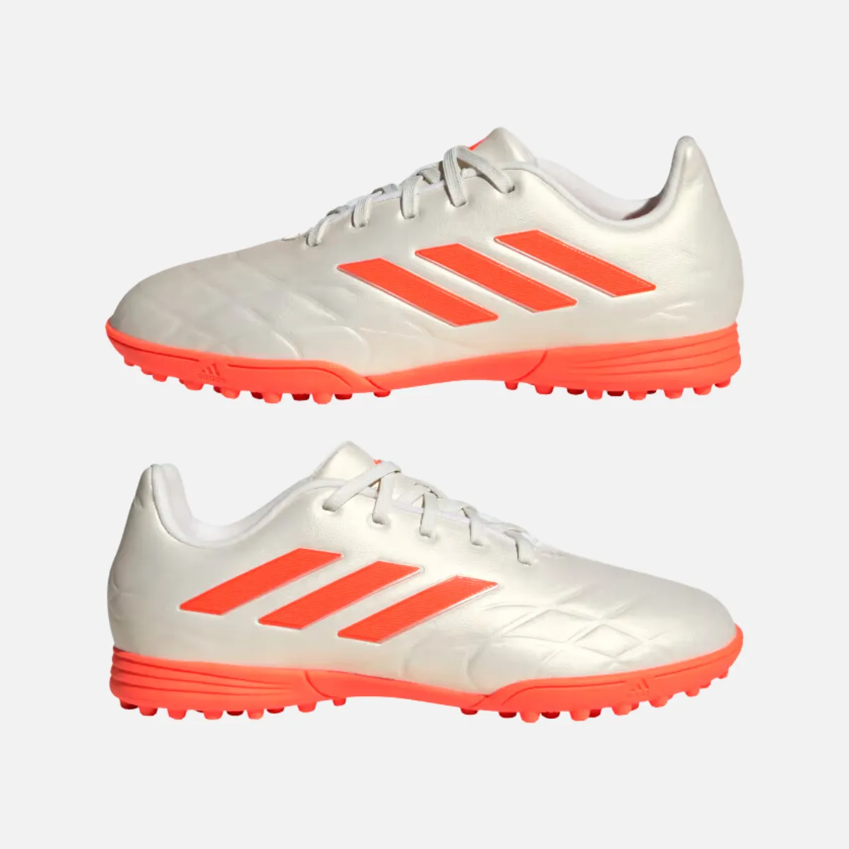 Adidas Kids COPA PURE.3 TURF Kids Unisex Shoes BOY AND GIRL (4-16 YEAR) -Off White/Team Solar Orange/Off White