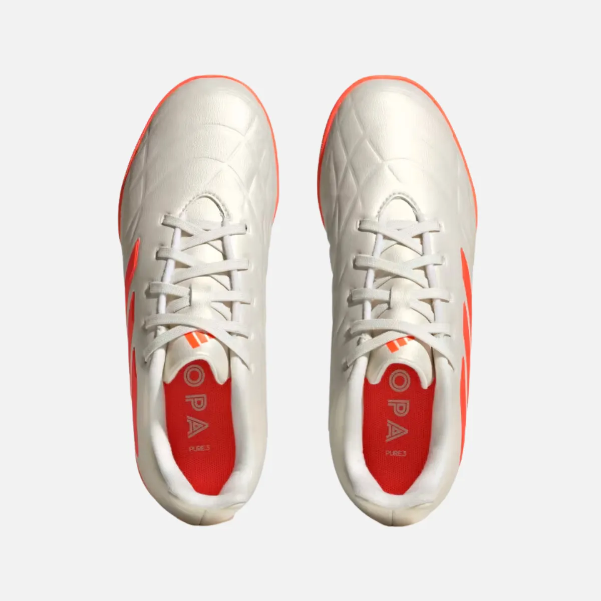 Adidas Kids COPA PURE.3 TURF Kids Unisex Shoes BOY AND GIRL (4-16 YEAR) -Off White/Team Solar Orange/Off White