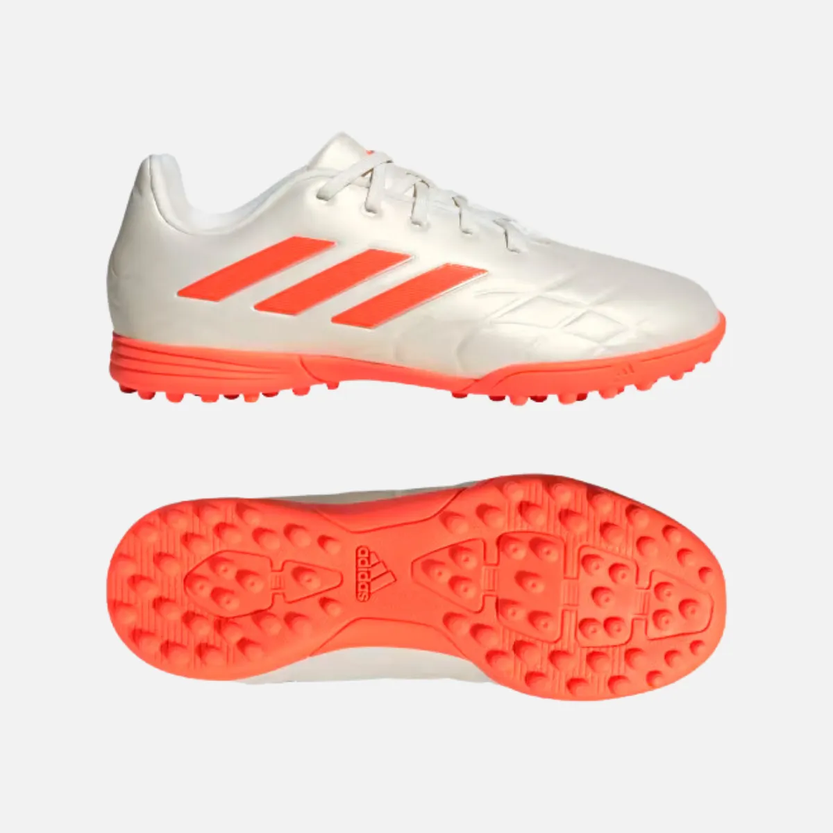 Adidas Kids COPA PURE.3 TURF Kids Unisex Shoes BOY AND GIRL (4-16 YEAR) -Off White/Team Solar Orange/Off White