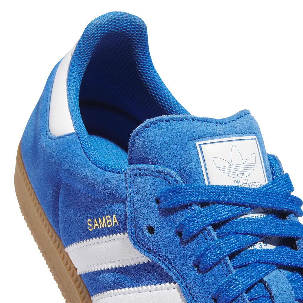 adidas SKATEBOARDING SAMBA ADV SHOES // BLUE BIRD/CLOUD WHITE/GOLD METALLIC