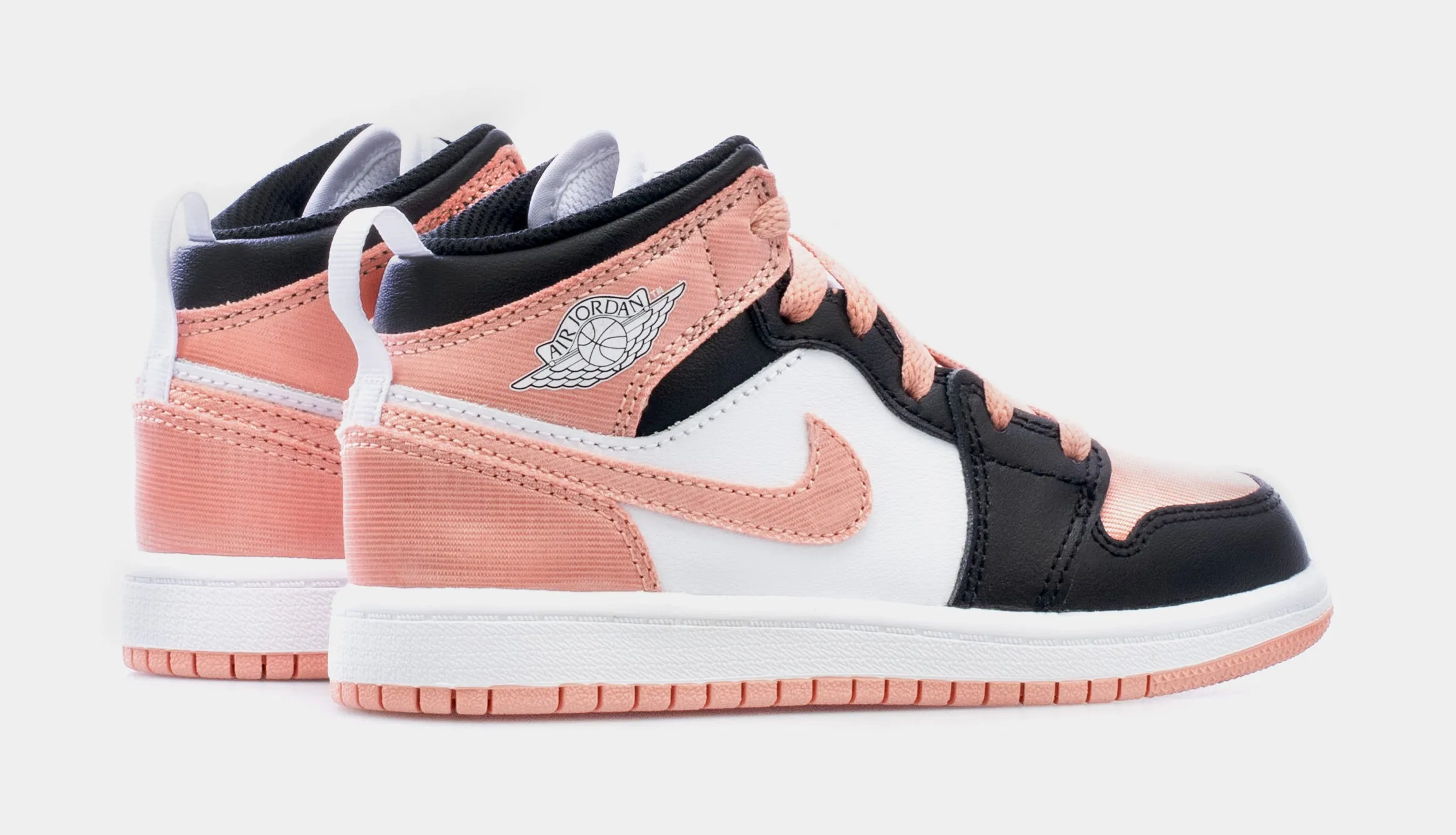 Air Jordan 1 Mid Preschool Lifestyle Shoes (Black/Pink)