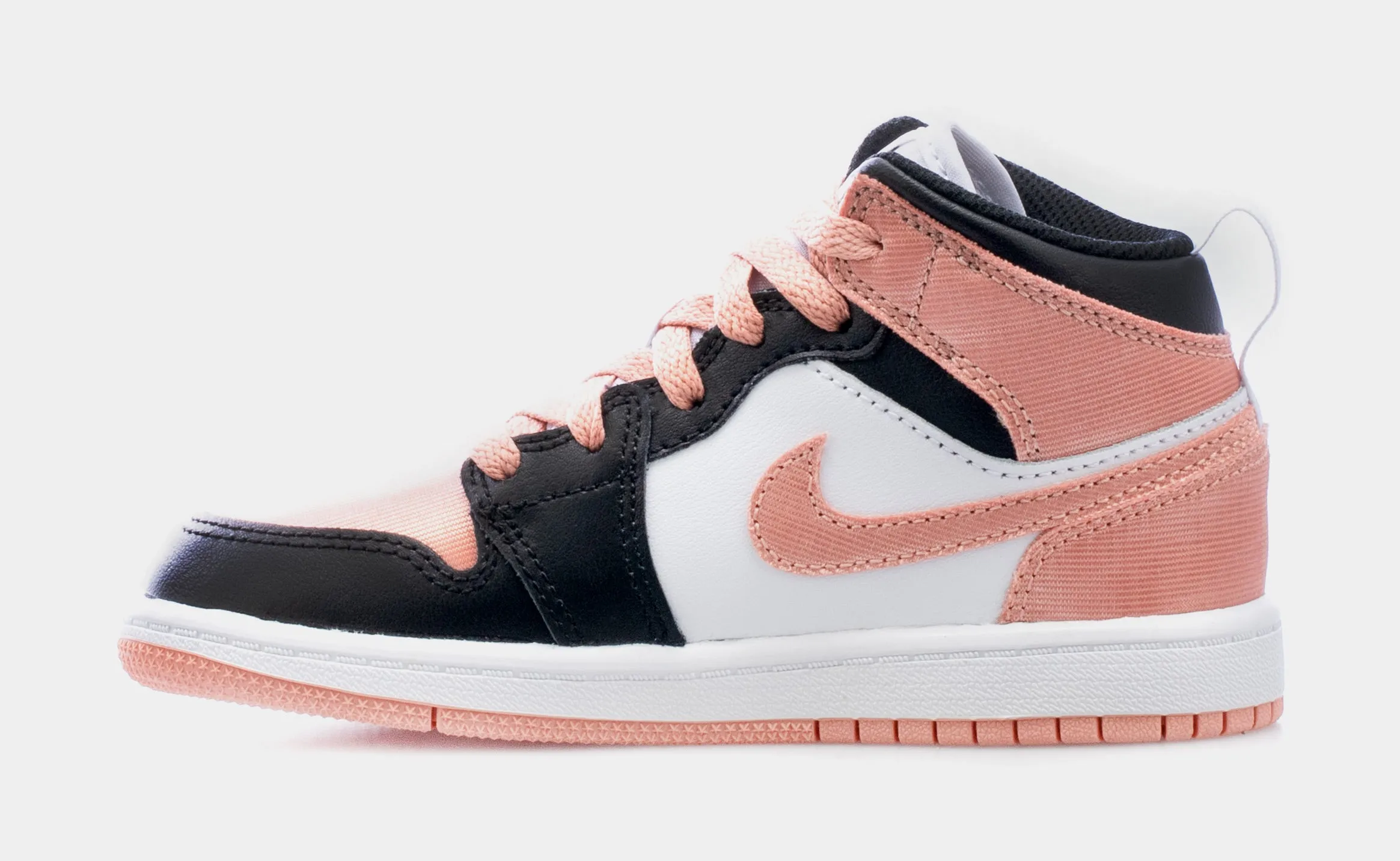 Air Jordan 1 Mid Preschool Lifestyle Shoes (Black/Pink)