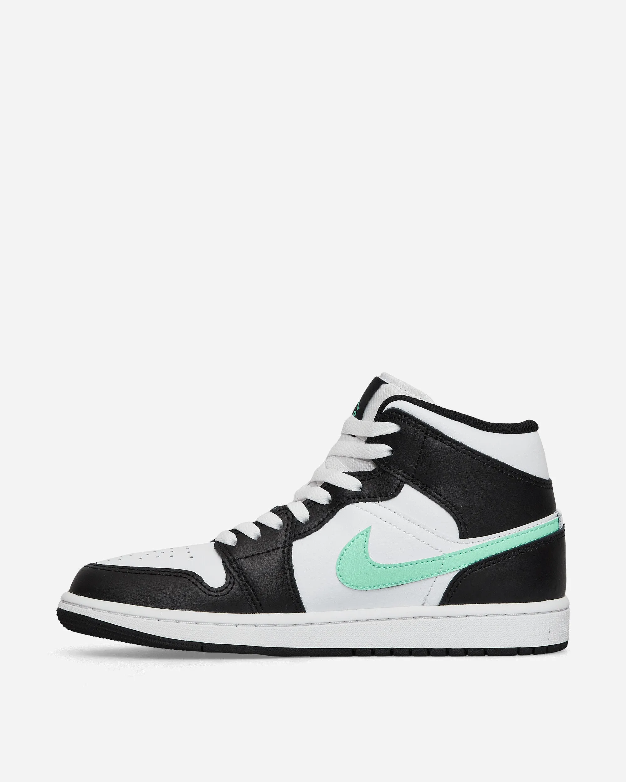 Air Jordan 1 Mid Sneakers White / Black / Green Glow