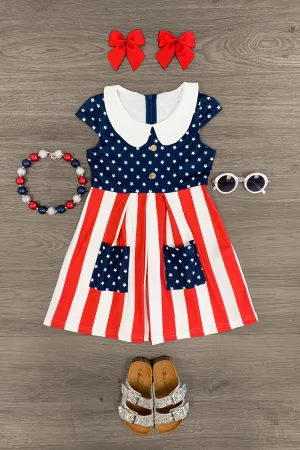 American Flag Collar Dress