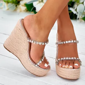 Amozae--Diamond Wedge Sandals