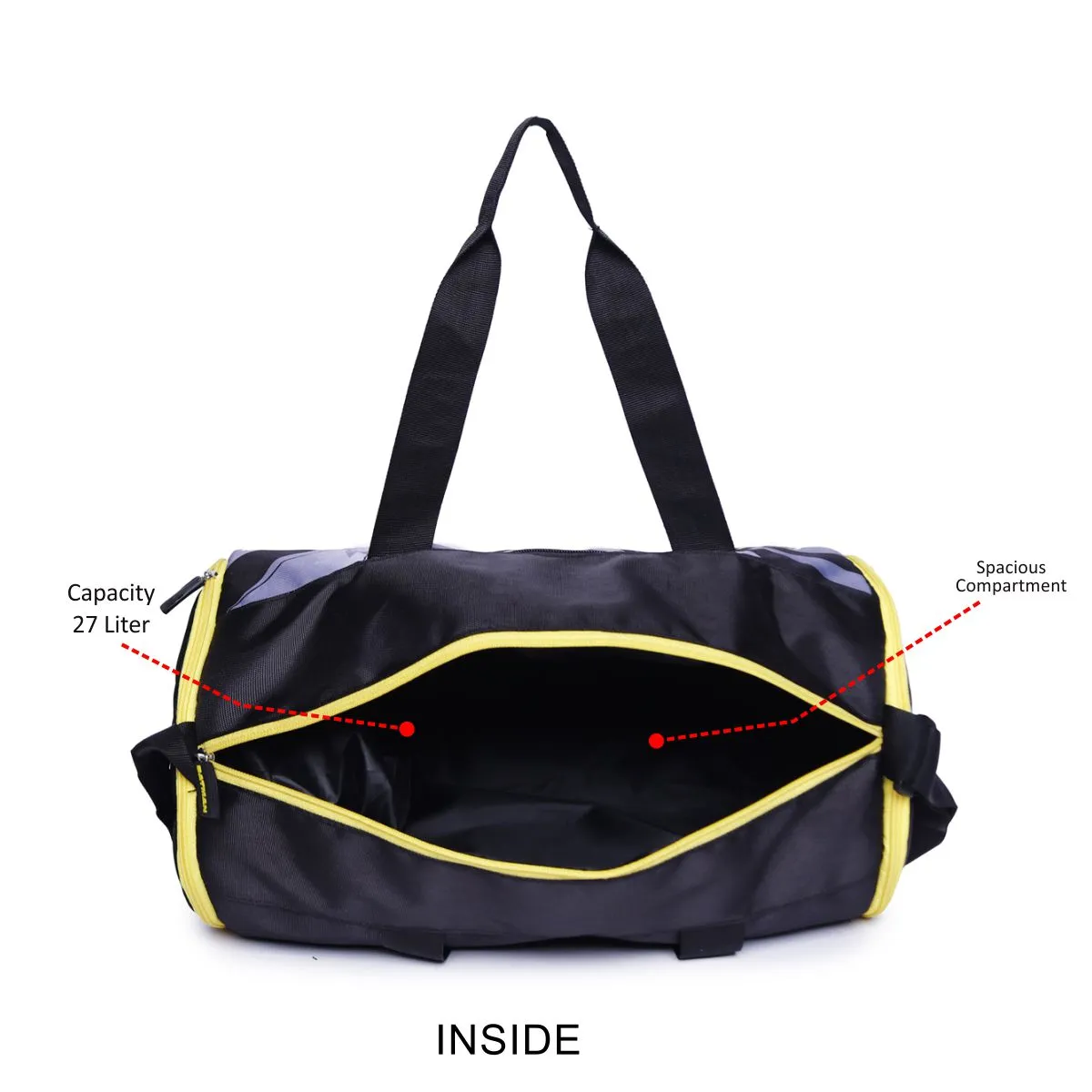 ASTRID GREY TRAVEL DUFFLE,GYM BAG MEDIUM SIZE