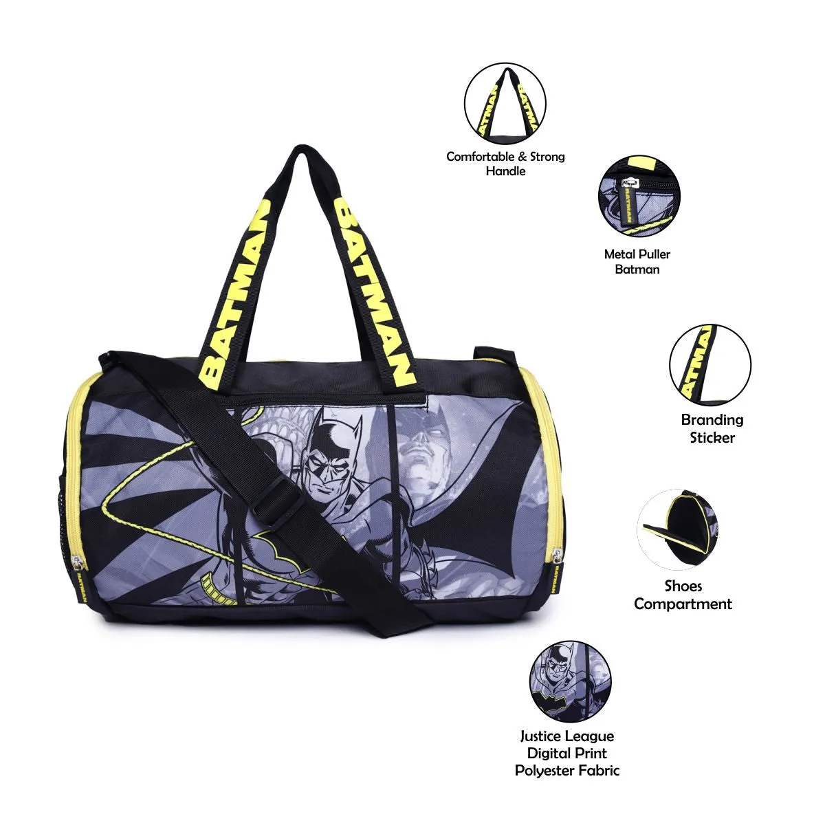 ASTRID GREY TRAVEL DUFFLE,GYM BAG MEDIUM SIZE