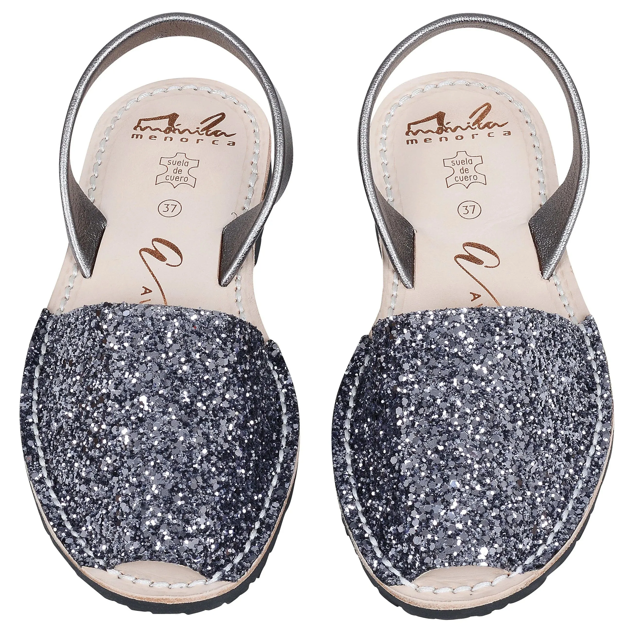 Avarcas Ladies Gunmetal Glitter Shoe - Gunmetal Glitter