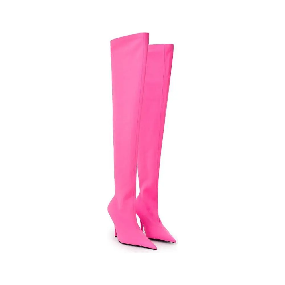 Balenciaga Elegant Pink Polyester Ankle Boots