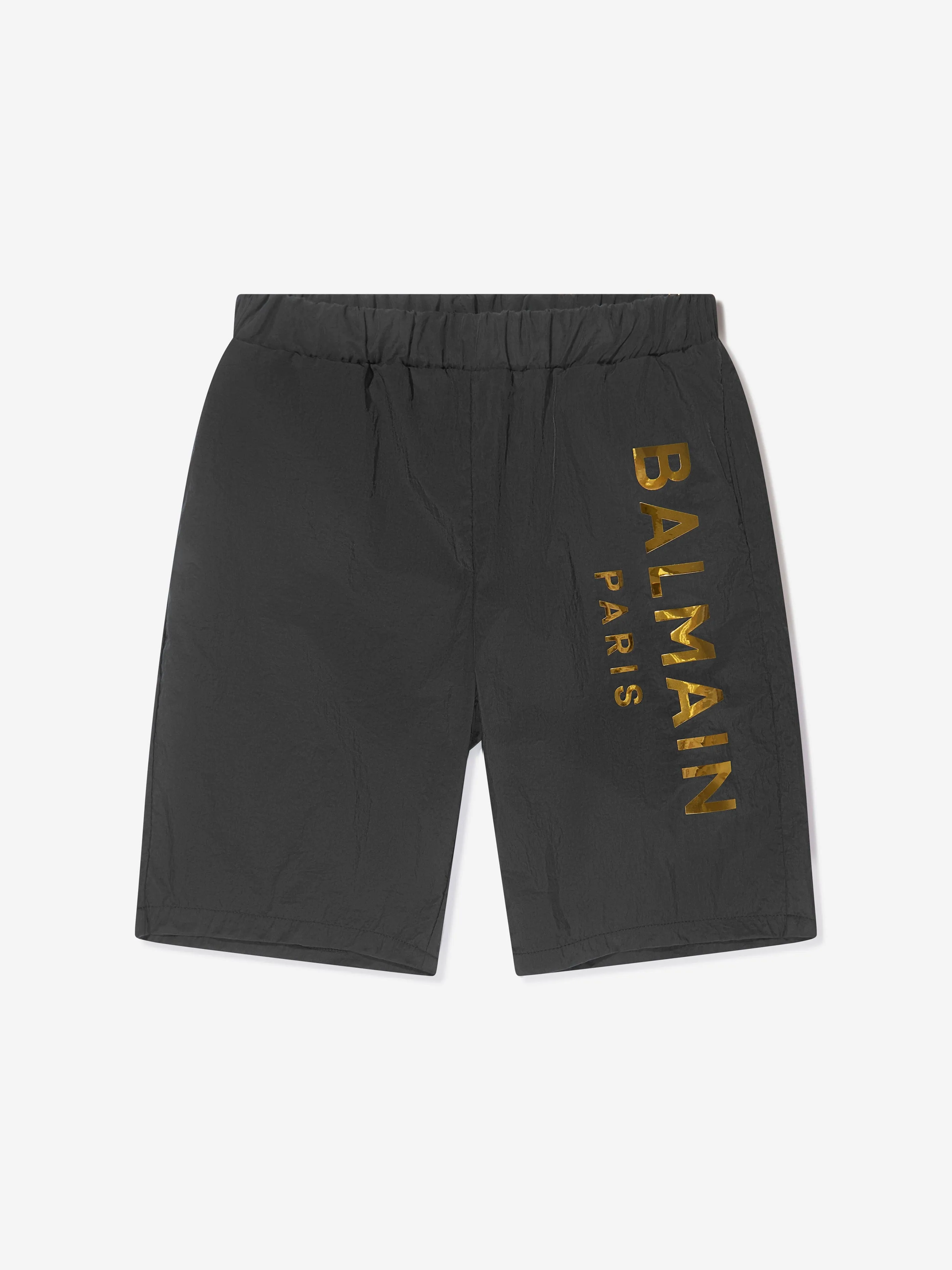 Balmain Boys Logo Swim Shorts in Black