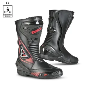 BELA Master Man Motorcycle Racing Boot Black Red