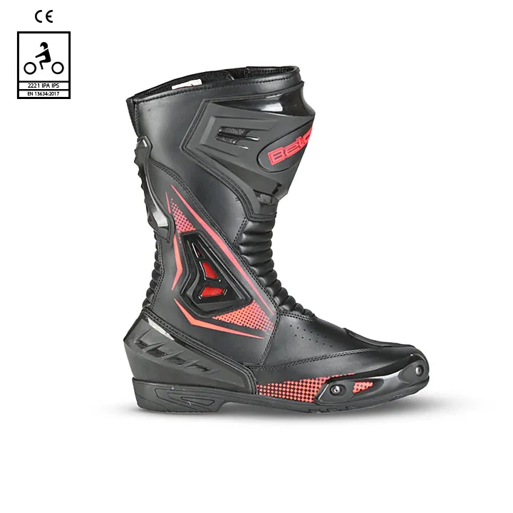 BELA Master Man Motorcycle Racing Boot Black Red