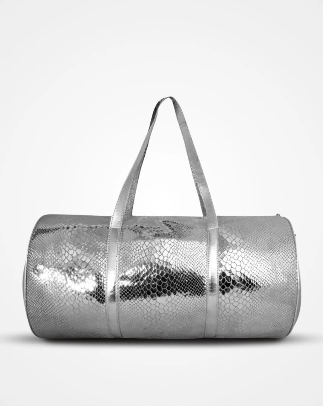 Bella- The Silver Snake Print Leather Magpie Tripper with Toiletry Kit - Overnight Drum Bag