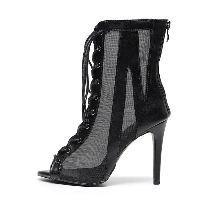 Black Jazz Boots Dance Ankle Boots For Heels Dance Class