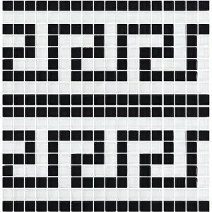 Black White, 5/8" x 5/8" - Glass Tile