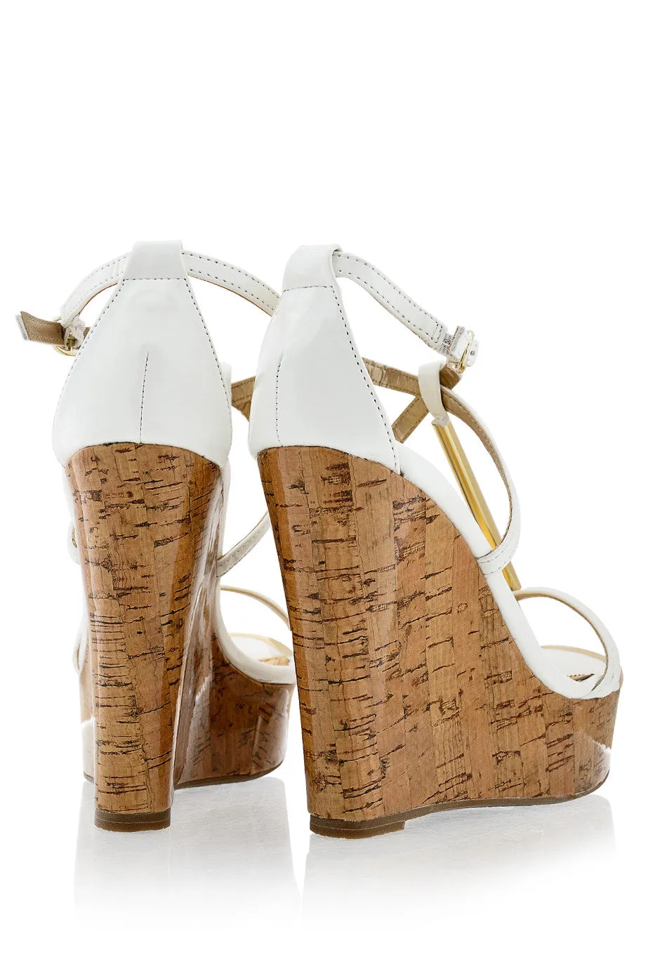 BLINK WINONA White Patent Cork Wedges