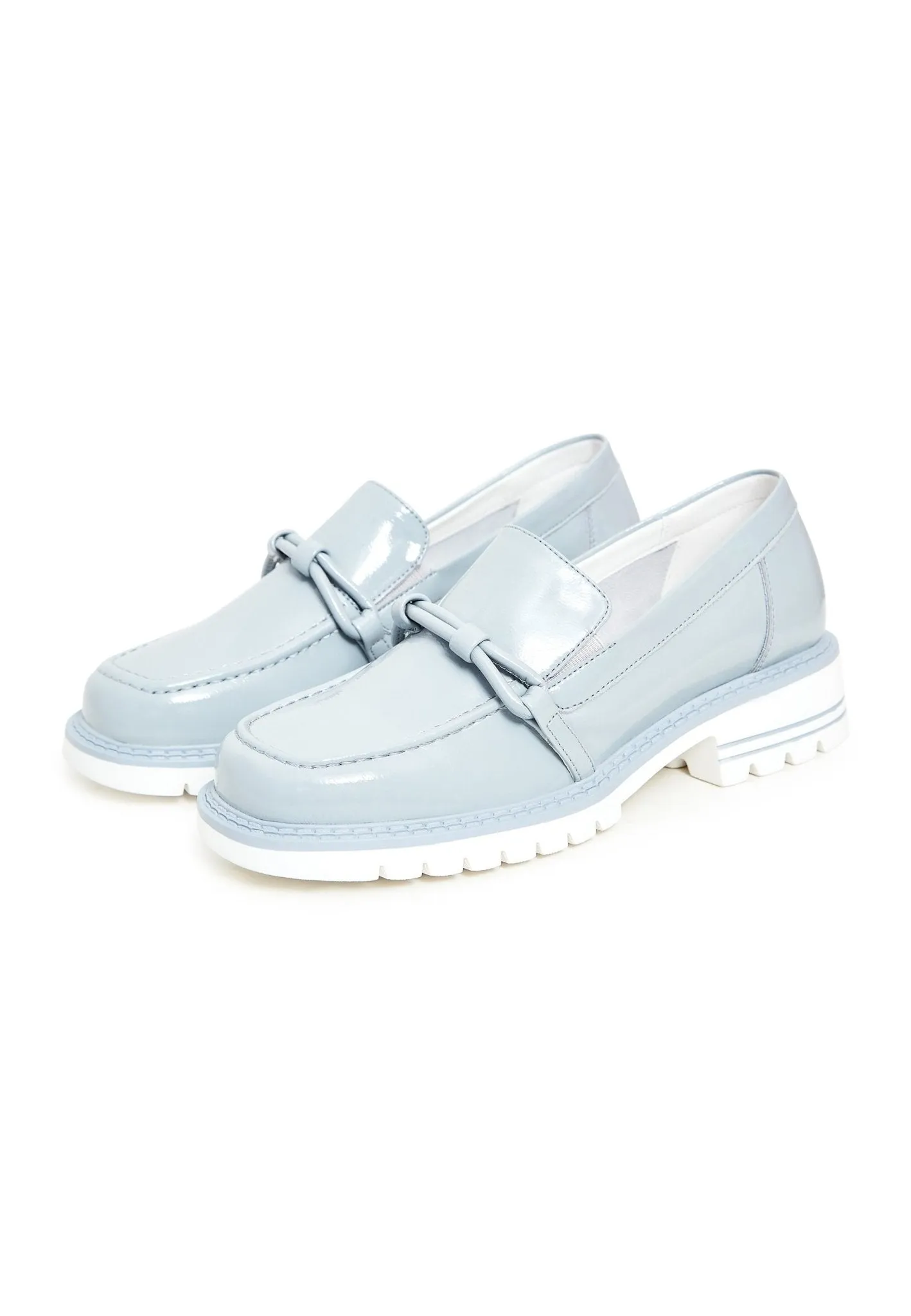 Block Heels Loafers - Blue