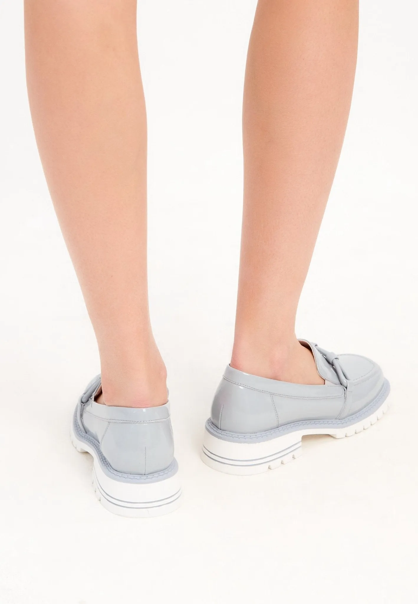 Block Heels Loafers - Blue