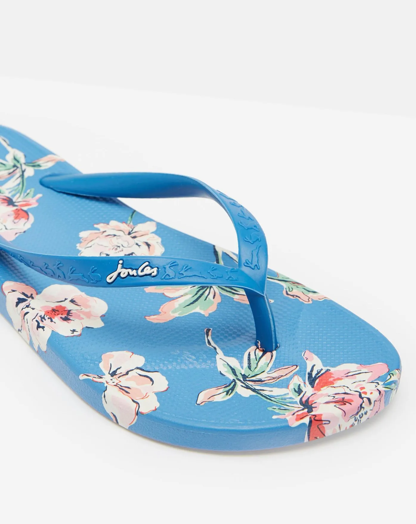 Blue Floral Printed Flip Flops - Ladies - Select Size