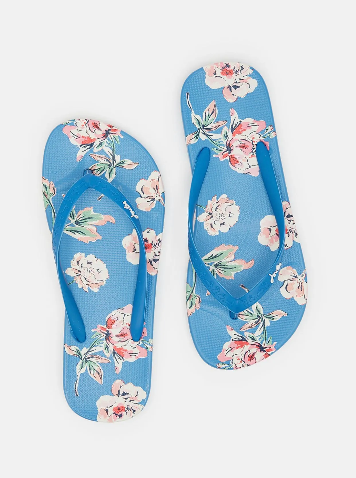 Blue Floral Printed Flip Flops - Ladies - Select Size