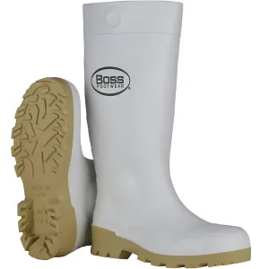 Boss 380-900/9 16" White PVC Plain Toe Boot