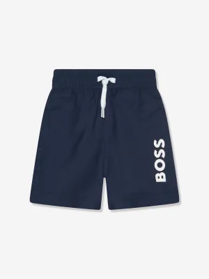 BOSS Baby Boys Logo Swim Shorts In Navy