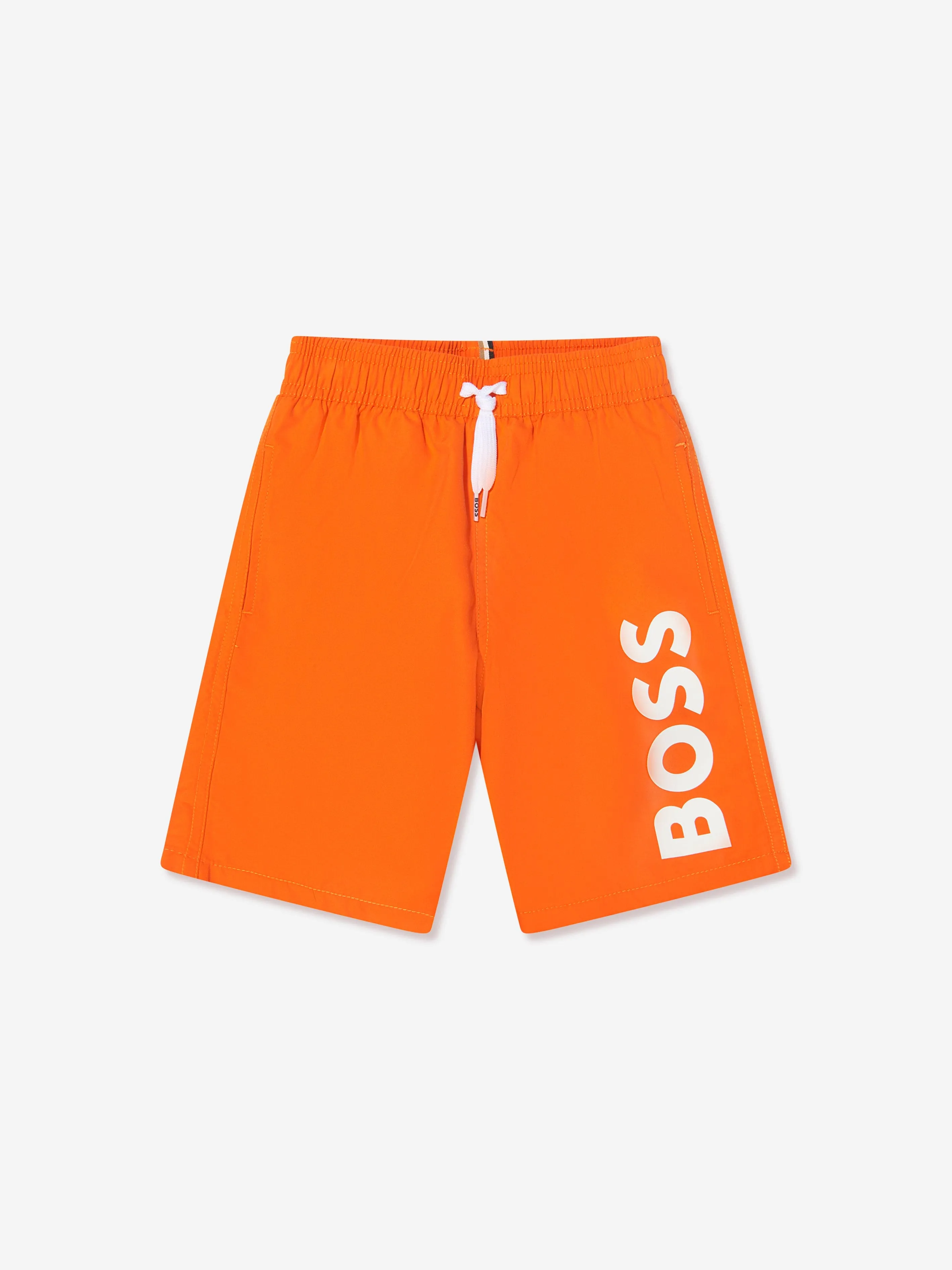 BOSS Boys Logo Swim Shorts In Orange