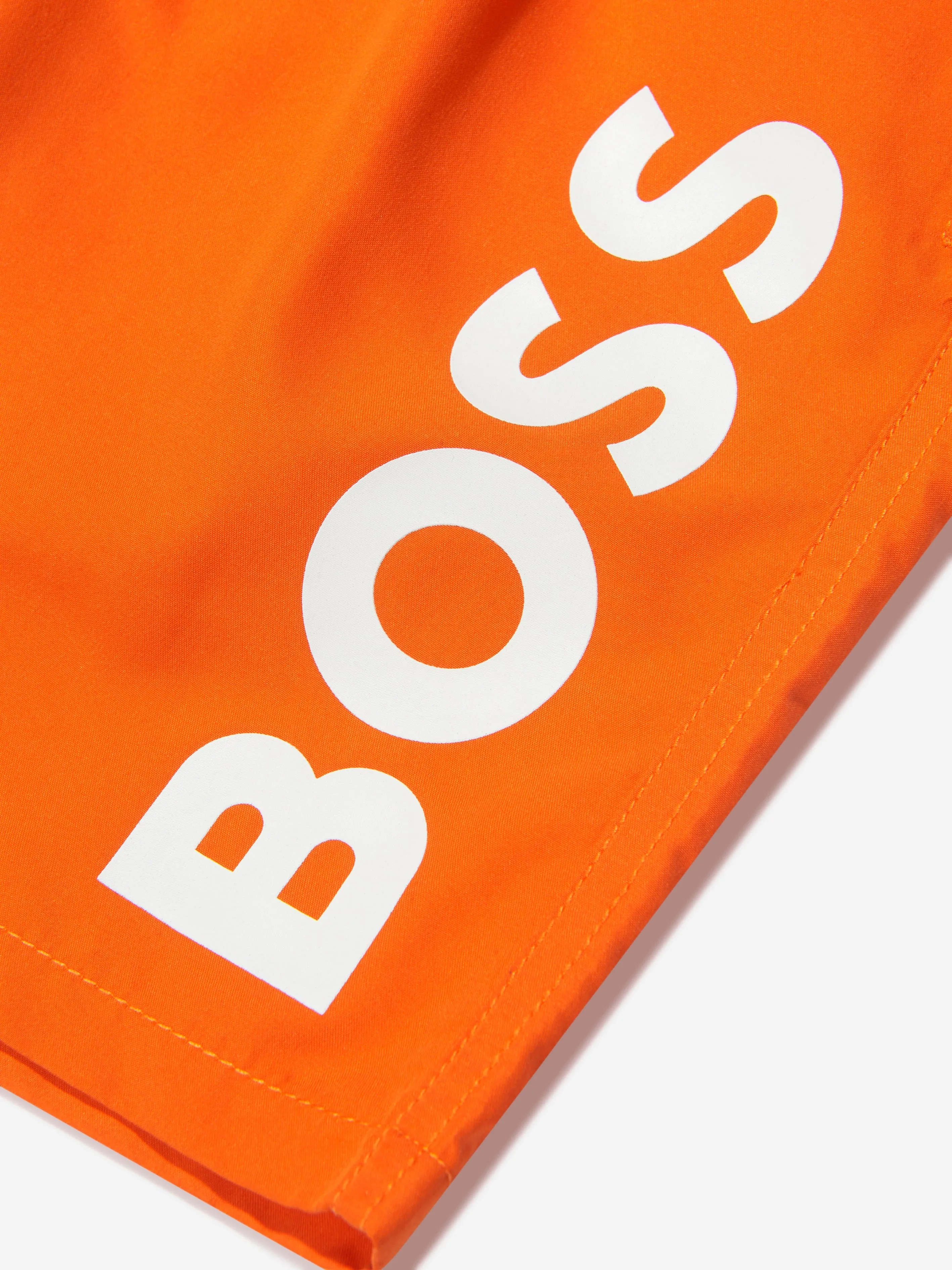 BOSS Boys Logo Swim Shorts In Orange