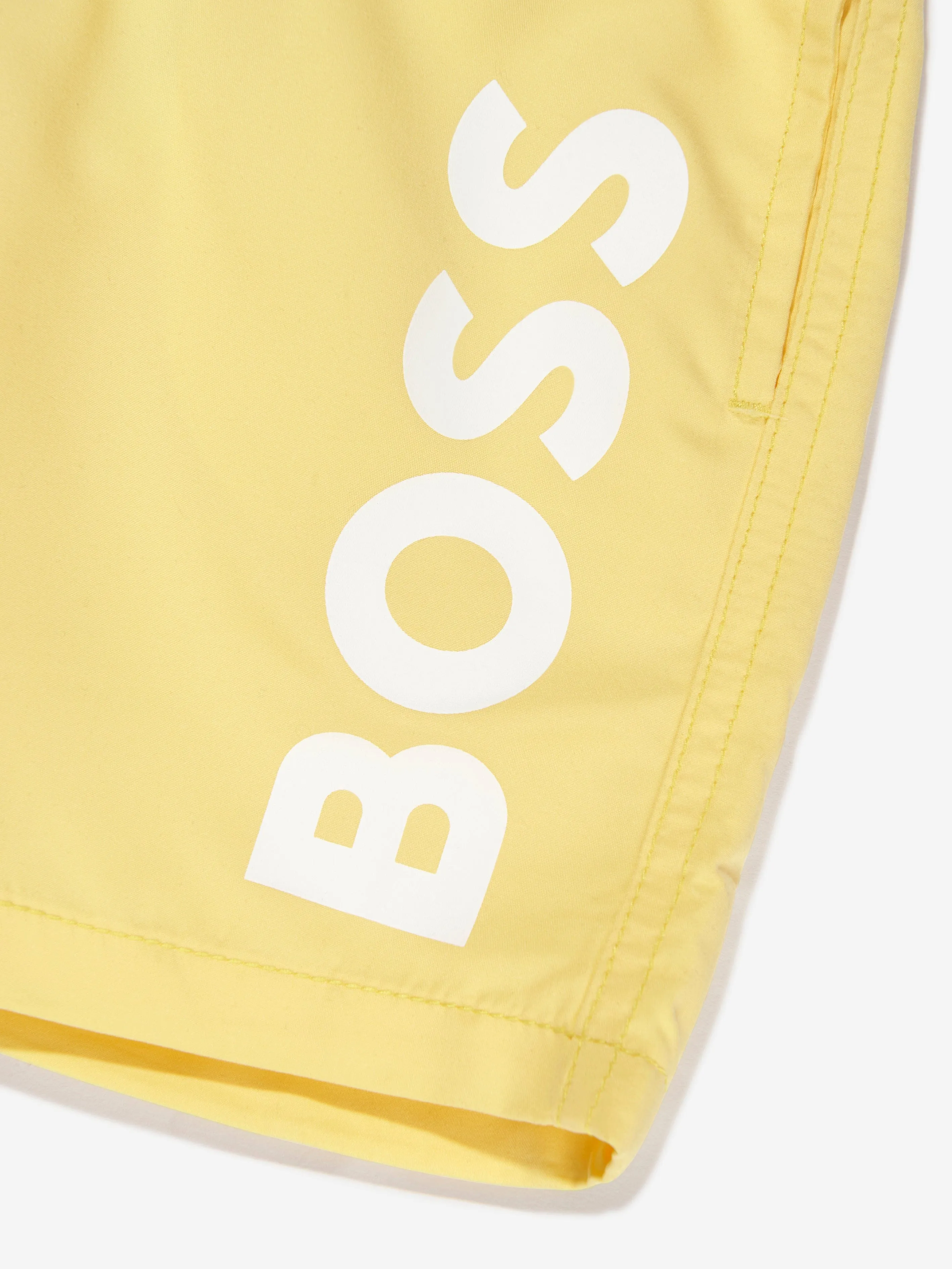 BOSS Boys Logo Swim Shorts In Yellow