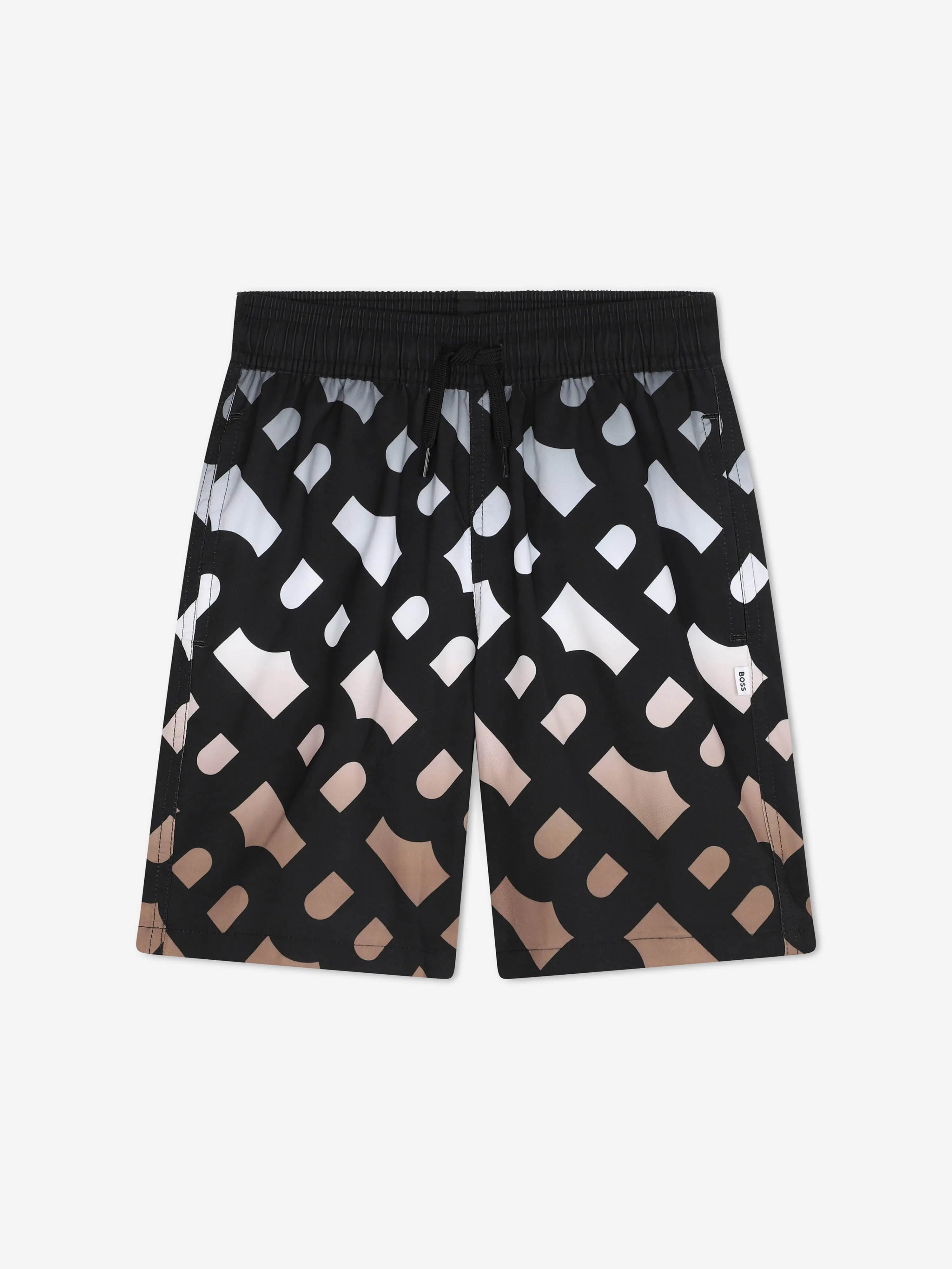 BOSS Boys Monograam Swin Shorts in Black