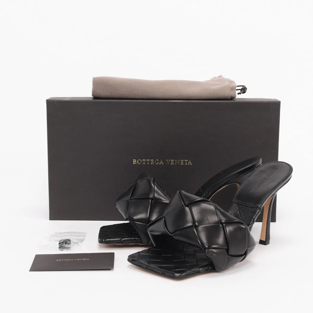 Bottega Veneta Black Nappa Maxi Intrecciato Lido Mules 40