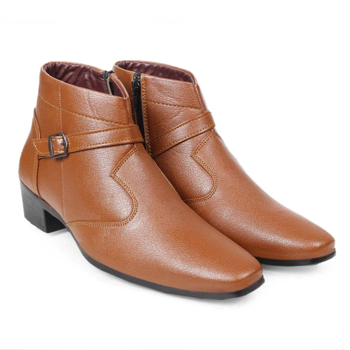 BXXY Men's New Height Increasing Strap and Buckle Boots