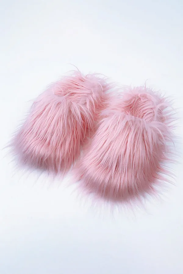 Chic Solid Color Furry Slippers