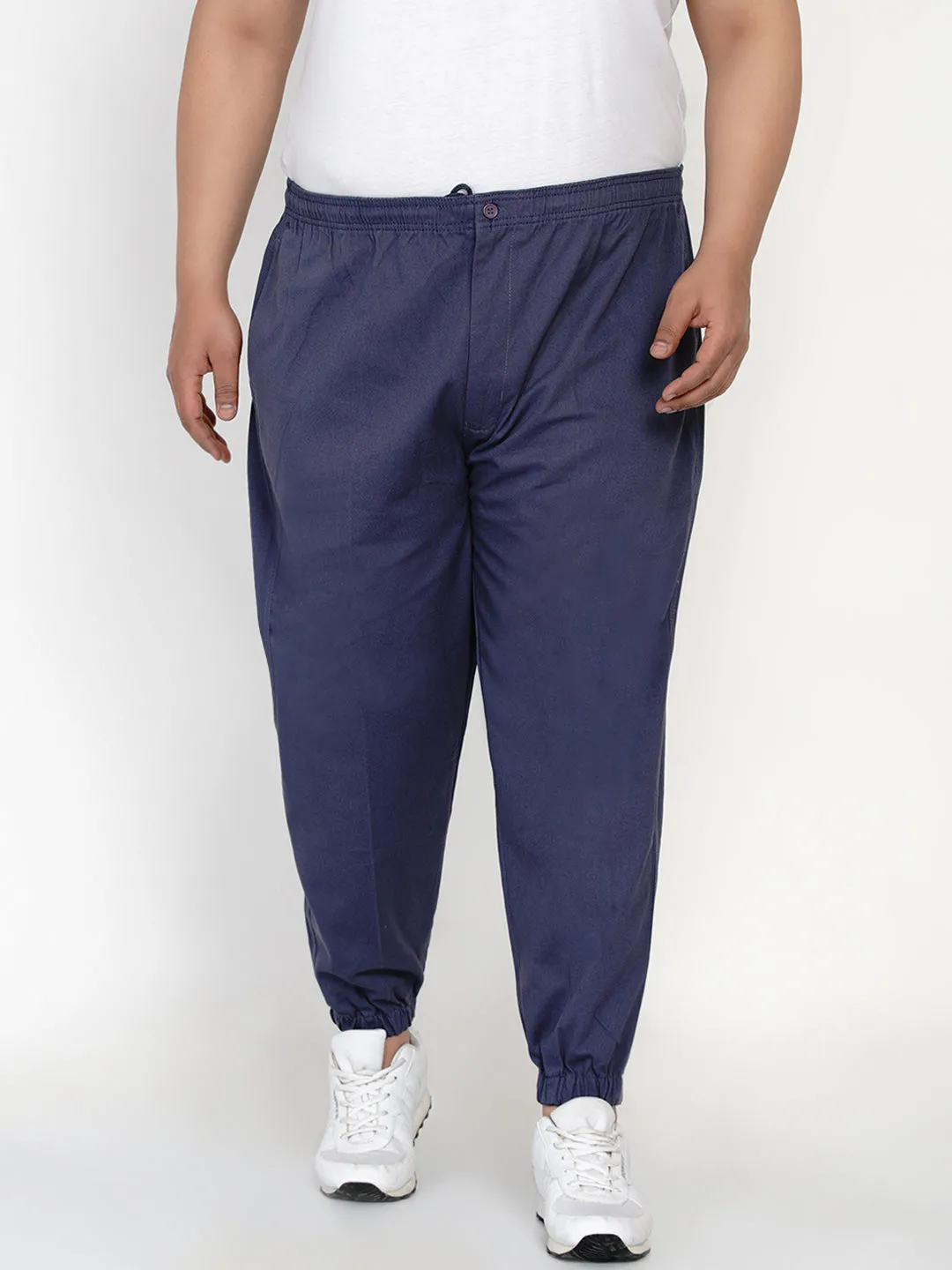 Chums - Plus Size Men's Blue Solid Joggers