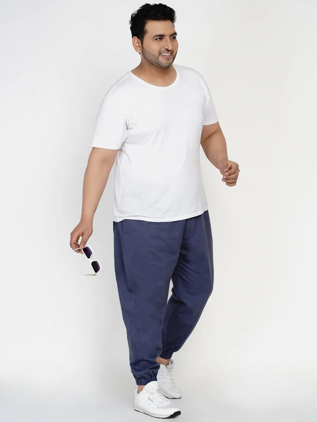 Chums - Plus Size Men's Blue Solid Joggers