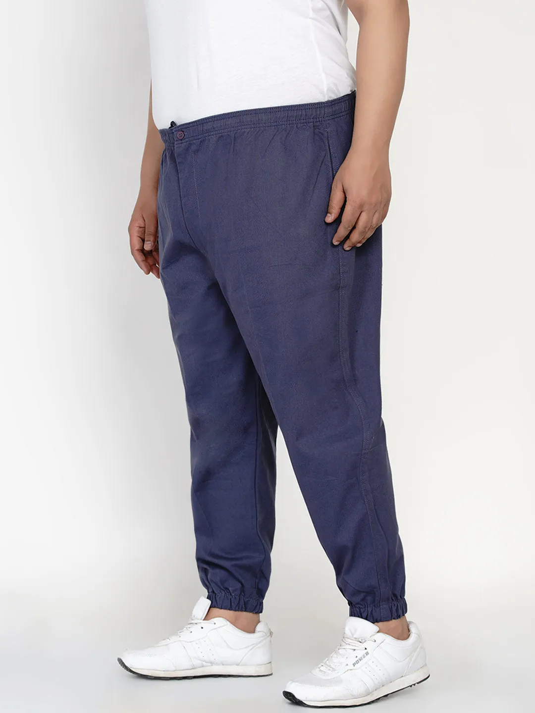 Chums - Plus Size Men's Blue Solid Joggers