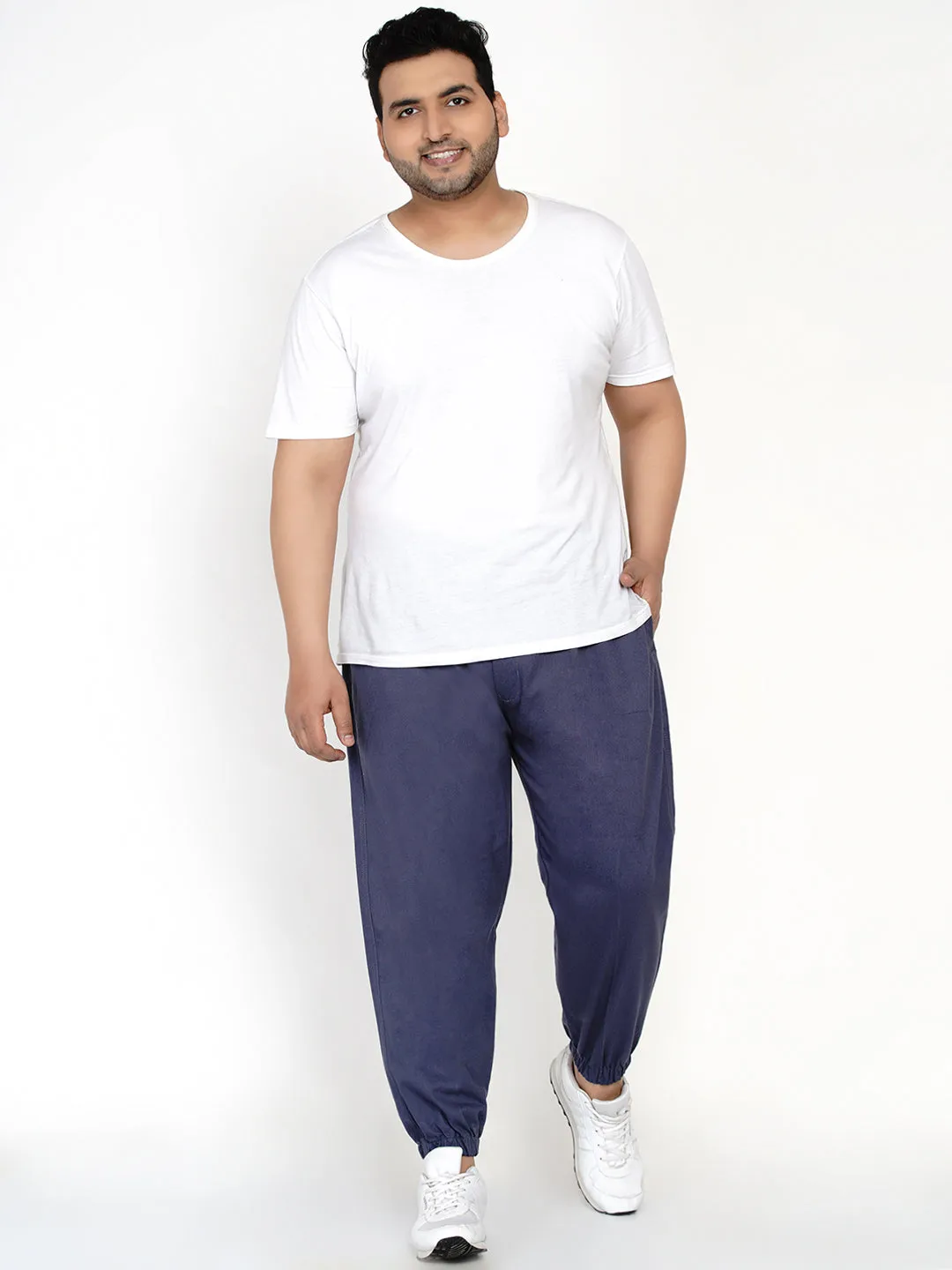 Chums - Plus Size Men's Blue Solid Joggers