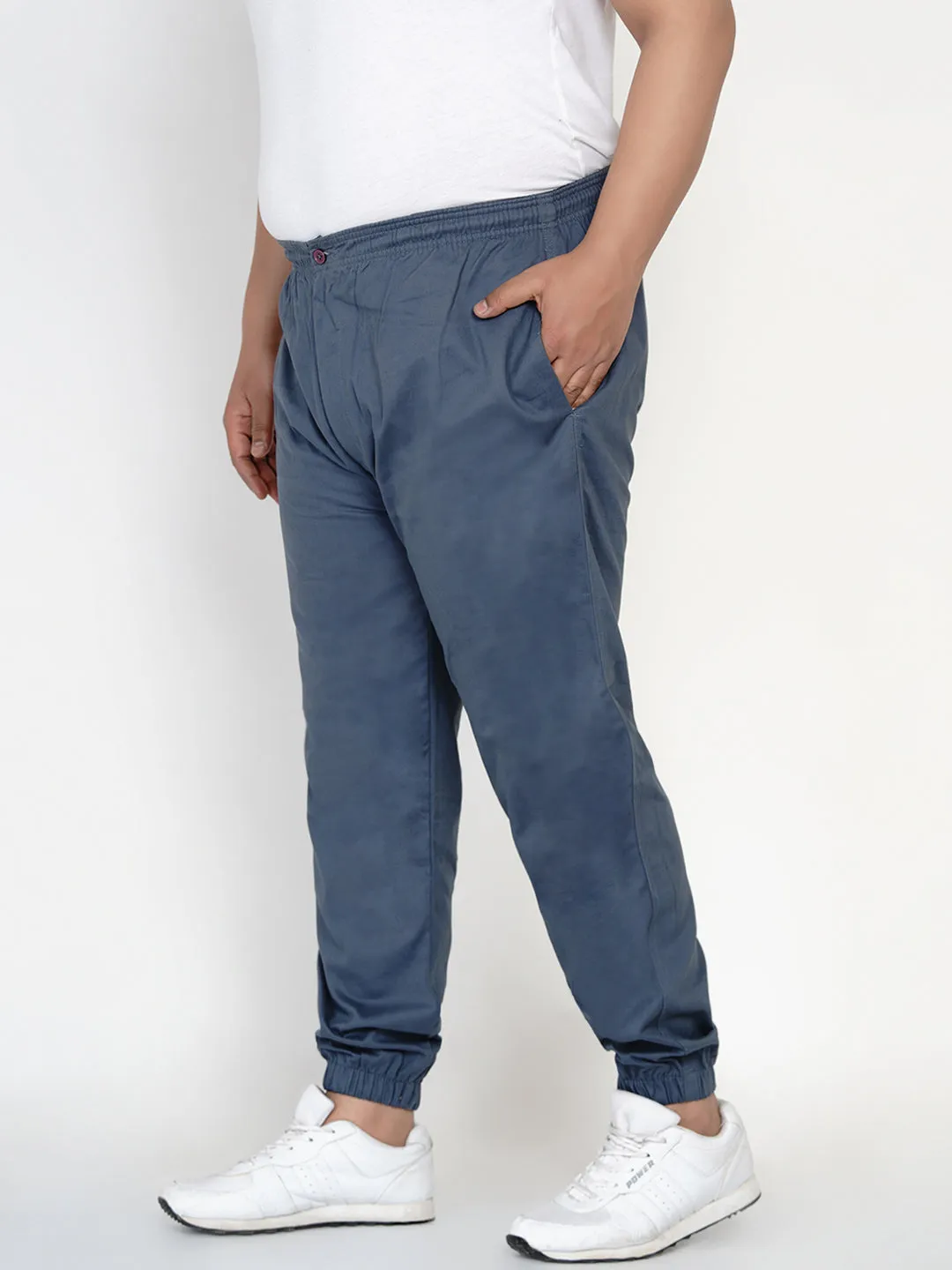 Chums - Plus Size Men's Grey Solid Joggers