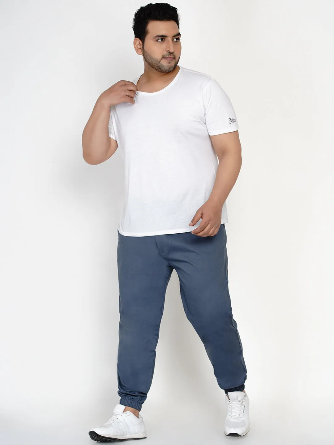 Chums - Plus Size Men's Grey Solid Joggers