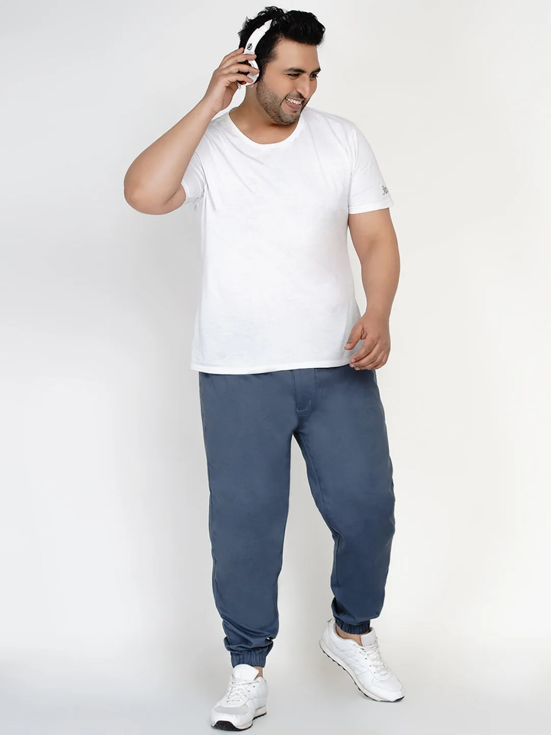 Chums - Plus Size Men's Grey Solid Joggers