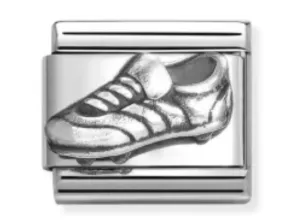 CLASSIC OXIDISED, SYMBOLS, STEEL, AND 925 SILVER FOOTBALL SHOE