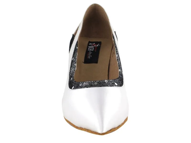 Competitive Dancer White Satin with Sparkle Inset