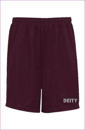 Deity Embroidered Premium Maroon Classic Mesh Shorts