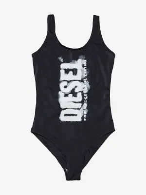 Diesel Girls Logo Swimsuit in Black