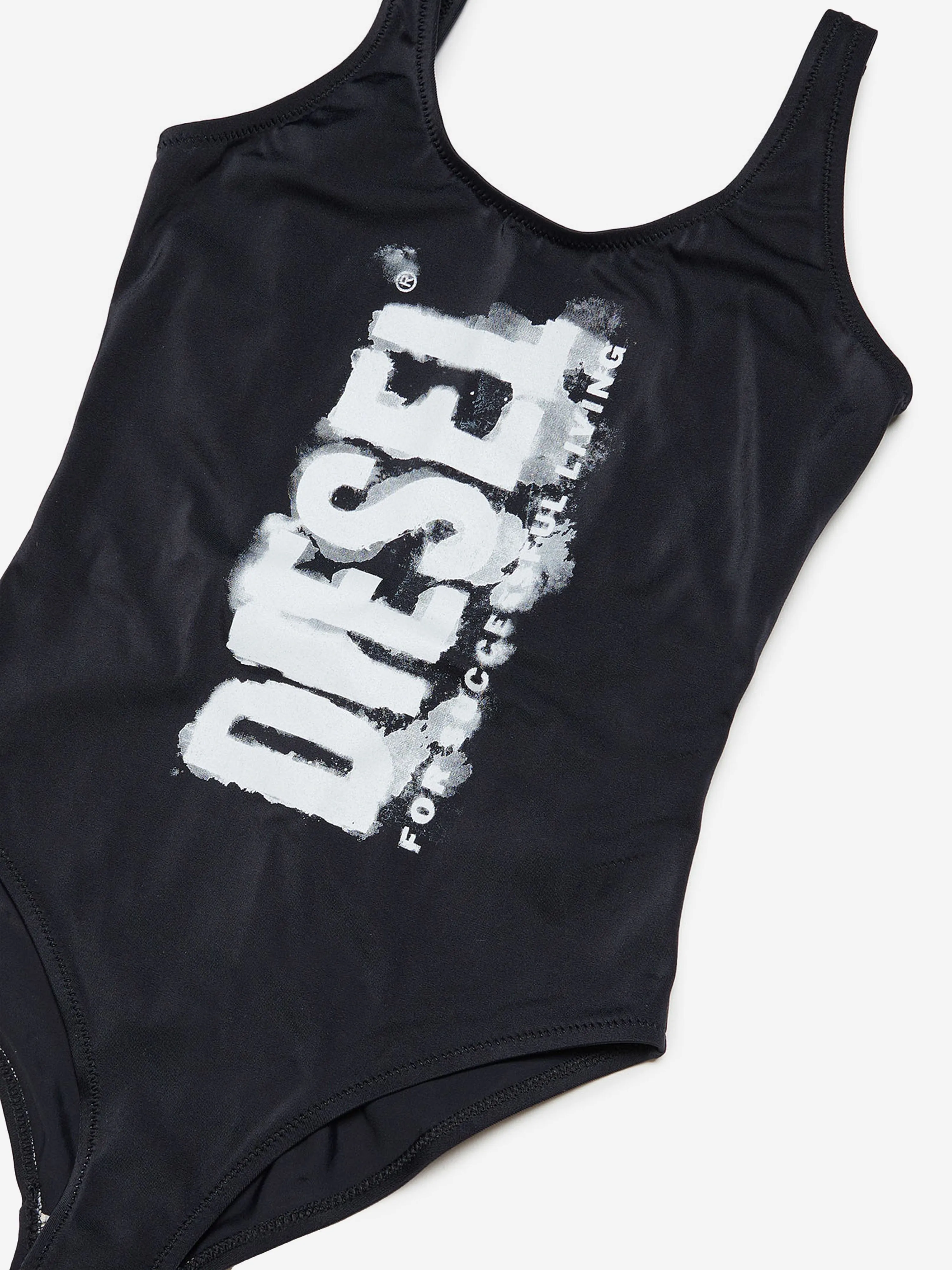 Diesel Girls Logo Swimsuit in Black